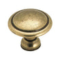 Amerock - Allison Value 1-3/8 in (35 mm) Diameter Light Antique Brass Cabinet Knob - Light Antique Brass