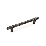 Amerock - Carrione 6-5/16 in (160 mm) Center-to-Center Marble Black/Black Bronze Cabinet Pull - Marble Black/Black Bronze
