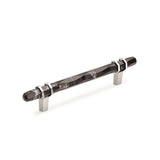 Amerock - Carrione 5-1/16 in (128 mm) Center-to-Center Marble Black/Polished Nickel Cabinet Pull - Marble Black/Polished Nickel