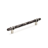 Amerock - Carrione 6-5/16 in (160 mm) Center-to-Center Marble Black/Polished Nickel Cabinet Pull - Marble Black/Polished Nickel