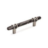 Amerock - Carrione 3-3/4 in (96 mm) Center-to-Center Marble Black/Satin Nickel Cabinet Pull - Marble Black/Satin Nickel