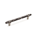 Amerock - Carrione 6-5/16 in (160 mm) Center-to-Center Marble Black/Satin Nickel Cabinet Pull - Marble Black/Satin Nickel