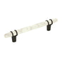 Amerock - Carrione 5-1/16 in (128 mm) Center-to-Center Marble White/Black Bronze Cabinet Pull - Marble White/Black Bronze