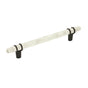 Amerock - Carrione 6-5/16 in (160 mm) Center-to-Center Marble White/Black Bronze Cabinet Pull - Marble White/Black Bronze