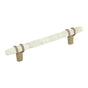 Amerock - Carrione 5-1/16 in (128 mm) Center-to-Center Marble White/Golden Champagne Cabinet Pull - Marble White/Golden ChampagneÂ 