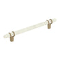 Amerock - Carrione 6-5/16 in (160 mm) Center-to-Center Marble White/Golden Champagne Cabinet Pull - Marble White/Golden ChampagneÂ 