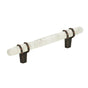 Amerock - Carrione 3-3/4 in (96 mm) Center-to-Center Marble White/Oil-Rubbed Bronze Cabinet Pull - Marble White/Oil-Rubbed BronzeÂ 