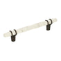 Amerock - Carrione 5-1/16 in (128 mm) Center-to-Center Marble White/Oil-Rubbed Bronze Cabinet Pull - Marble White/Oil-Rubbed BronzeÂ 