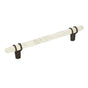 Amerock - Carrione 6-5/16 in (160 mm) Center-to-Center Marble White/Oil-Rubbed Bronze Cabinet Pull - Marble White/Oil-Rubbed BronzeÂ 