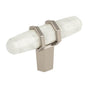 Amerock - Carrione 2-1/2 in (64 mm) Length Marble White/Polished Nickel Cabinet Knob - Marble White/Polished NickelÂ 