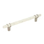 Amerock - Carrione 6-5/16 in (160 mm) Center-to-Center Marble White/Polished Nickel Cabinet Pull - Marble White/Polished NickelÂ 