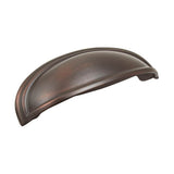 Amerock - Ashby 4 in (102 mm) and 3 in (76 mm) Center-to-Center Oil-Rubbed Bronze Cabinet Cup Pull - Oil Rubbed Bronze