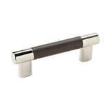 Amerock - Esquire 3in and 3-3/4 in (76mm and 96 mm) Center-to-Center Polished Nickel/Black Bronze Cabinet Pull - Polished Nickel/Black BronzeÂ 