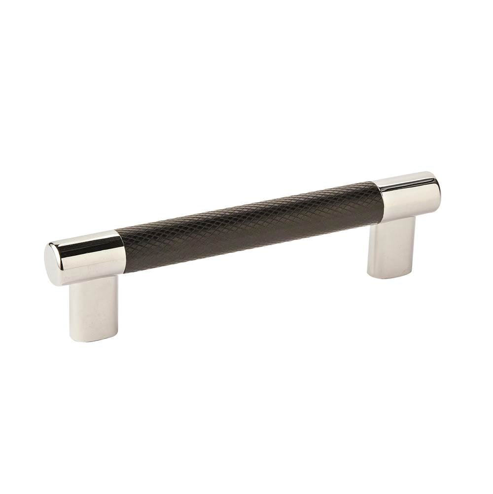 Amerock - Esquire 5-1/16 in (128 mm) Center-to-Center Polished Nickel/Black Bronze Cabinet Pull - Polished Nickel/Black BronzeÂ 
