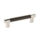 Amerock - Esquire 5-1/16 in (128 mm) Center-to-Center Polished Nickel/Black Bronze Cabinet Pull - Polished Nickel/Black BronzeÂ 