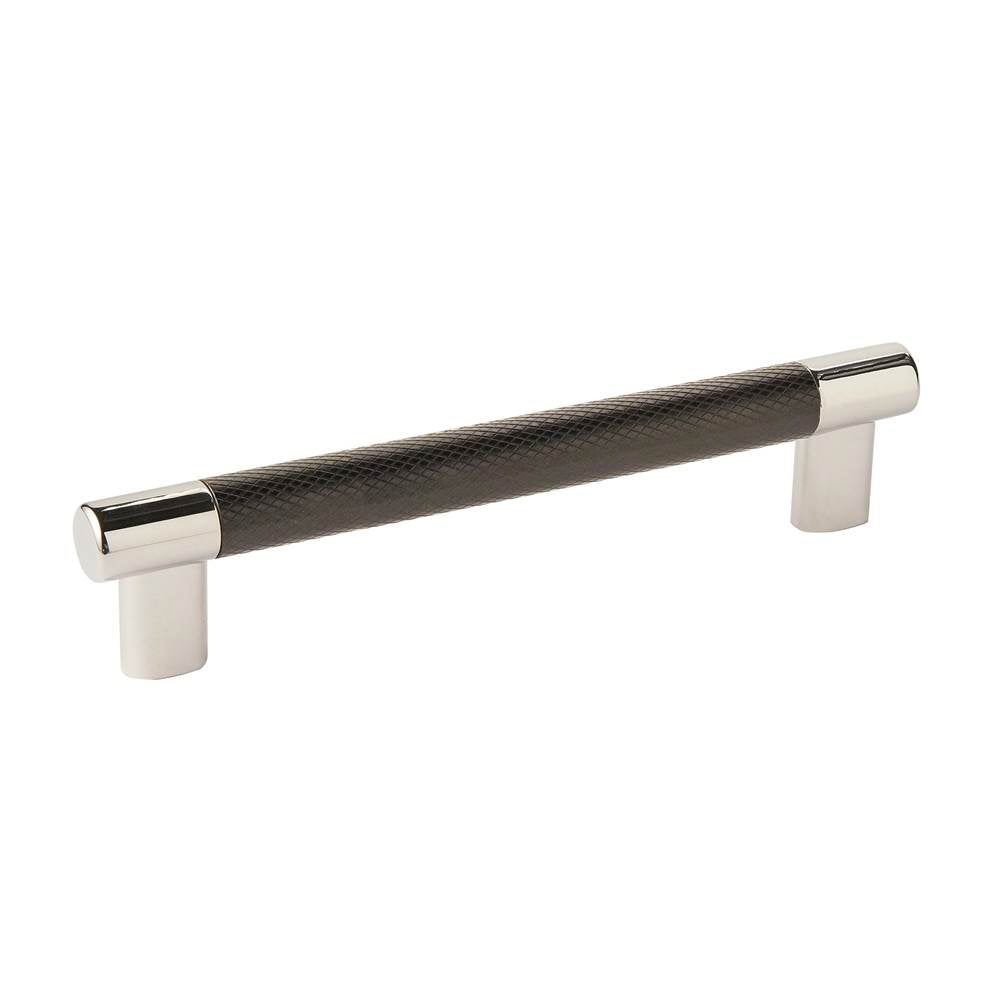 Amerock - Esquire 6-5/16 in (160 mm) Center-to-Center Polished Nickel/Black Bronze Cabinet Pull - Polished Nickel/Black BronzeÂ 