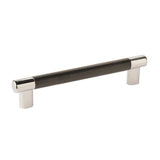 Amerock - Esquire 6-5/16 in (160 mm) Center-to-Center Polished Nickel/Black Bronze Cabinet Pull - Polished Nickel/Black BronzeÂ 