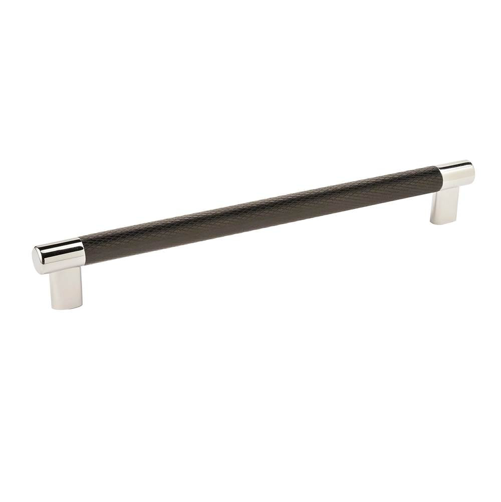 Amerock - Esquire 10-1/16 in (256 mm) Center-to-Center Polished Nickel/Black Bronze Cabinet Pull - Polished Nickel/Black BronzeÂ 