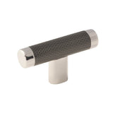 Amerock - Esquire 2-5/8 in (67 mm) Length Polished Nickel/Gunmetal Cabinet Knob - Polished Nickel/Gunmetal