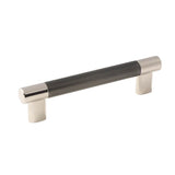 Amerock - Esquire 5-1/16 in (128 mm) Center-to-Center Polished Nickel/Gunmetal Cabinet Pull - Polished Nickel/Gunmetal