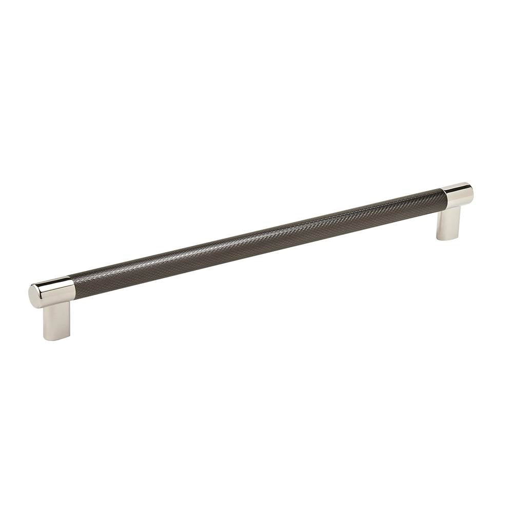 Amerock - Esquire 12-5/8 in (320 mm) Center-to-Center Polished Nickel/Gunmetal Cabinet Pull - Polished Nickel/Gunmetal