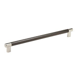Amerock - Esquire 12-5/8 in (320 mm) Center-to-Center Polished Nickel/Gunmetal Cabinet Pull - Polished Nickel/Gunmetal