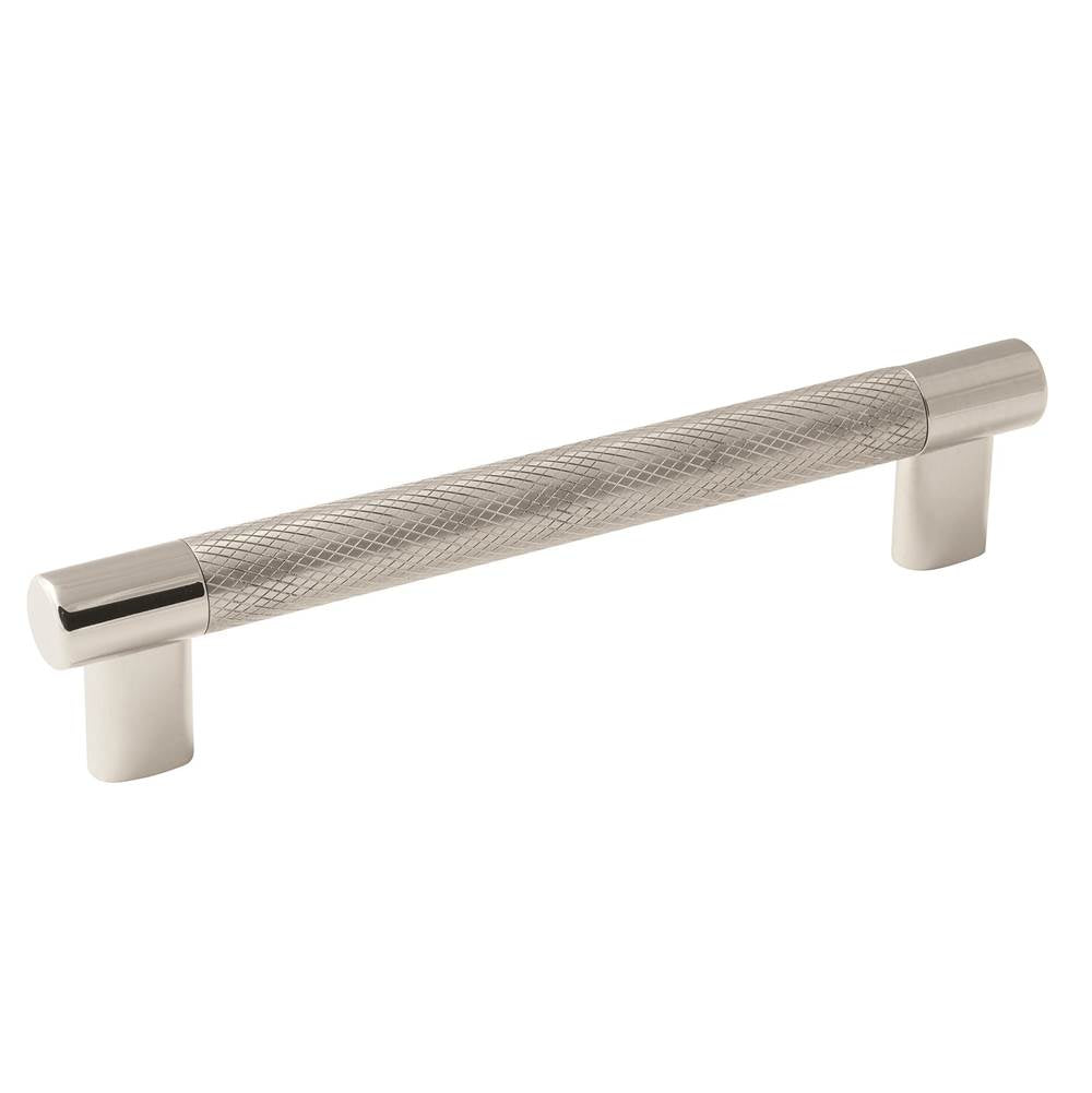 Amerock - Esquire 6-5/16 in (160 mm) Center-to-Center Polished Nickel/Stainless Steel Cabinet Pull - Polished Nickel/Stainless Steel