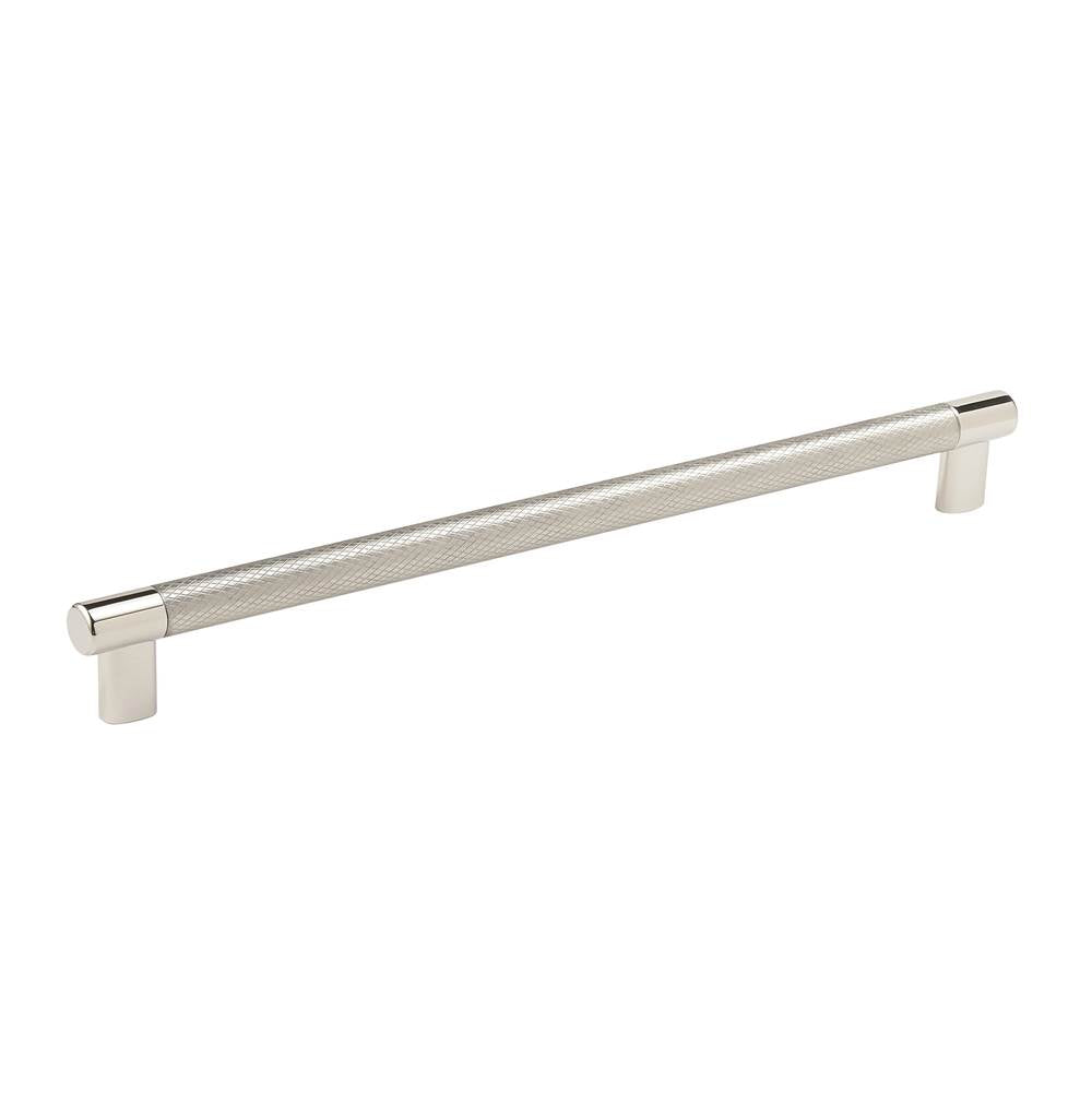 Amerock - Esquire 12-5/8 in (320 mm) Center-to-Center Polished Nickel/Stainless Steel Cabinet Pull - Polished Nickel/Stainless Steel