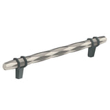 Amerock - London 6-5/16 in (160 mm) Center-to-Center Polished Nickel/Black Bronze Cabinet Pull - Polished Nickel/Black BronzeÂ 