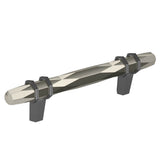 Amerock - London 3-3/4 in (96 mm) Center-to-Center Polished Nickel/Black Chrome Cabinet Pull - Polished Nickel/Black Chrome