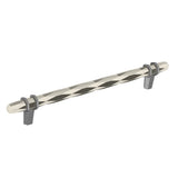 Amerock - London 8 in (203 mm) Center-to-Center Polished Nickel/Black Chrome Cabinet Pull - Polished Nickel/Black Chrome