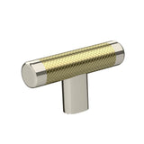 Amerock - Esquire 2-5/8 in (67 mm) Length Polished Nickel/Golden Champagne Cabinet Knob - Polished Nickel/Golden Champagne