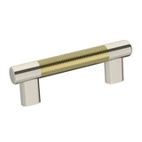 Amerock - Esquire 3 in and 3-3/4 in (76mm and 96 mm) Center-to-Center Polished Nickel/Golden Champagne Cabinet Pull - Polished Nickel/Golden Champagne