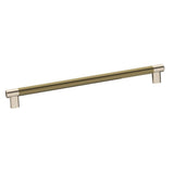 Amerock - Esquire 12-5/8 in (320 mm) Center-to-Center Polished Nickel/Golden Champagne Cabinet Pull - Polished Nickel/Golden Champagne