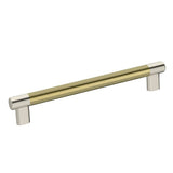 Amerock - Esquire 8 in (203 mm) Center-to-Center Polished Nickel / Golden Champagne Cabinet Pull - Polished Nickel/Golden Champagne