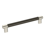 Amerock - Esquire 8 in (203 mm) Center-to-Center Polished Nickel/Gunmetal Cabinet Pull - Polished Nickel/Gunmetal