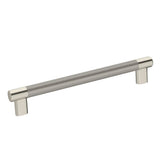 Amerock - Esquire 8 in (203 mm) Center-to-Center Polished Nickel/Stainless Steel Cabinet Pull - Polished Nickel/Stainless Steel
