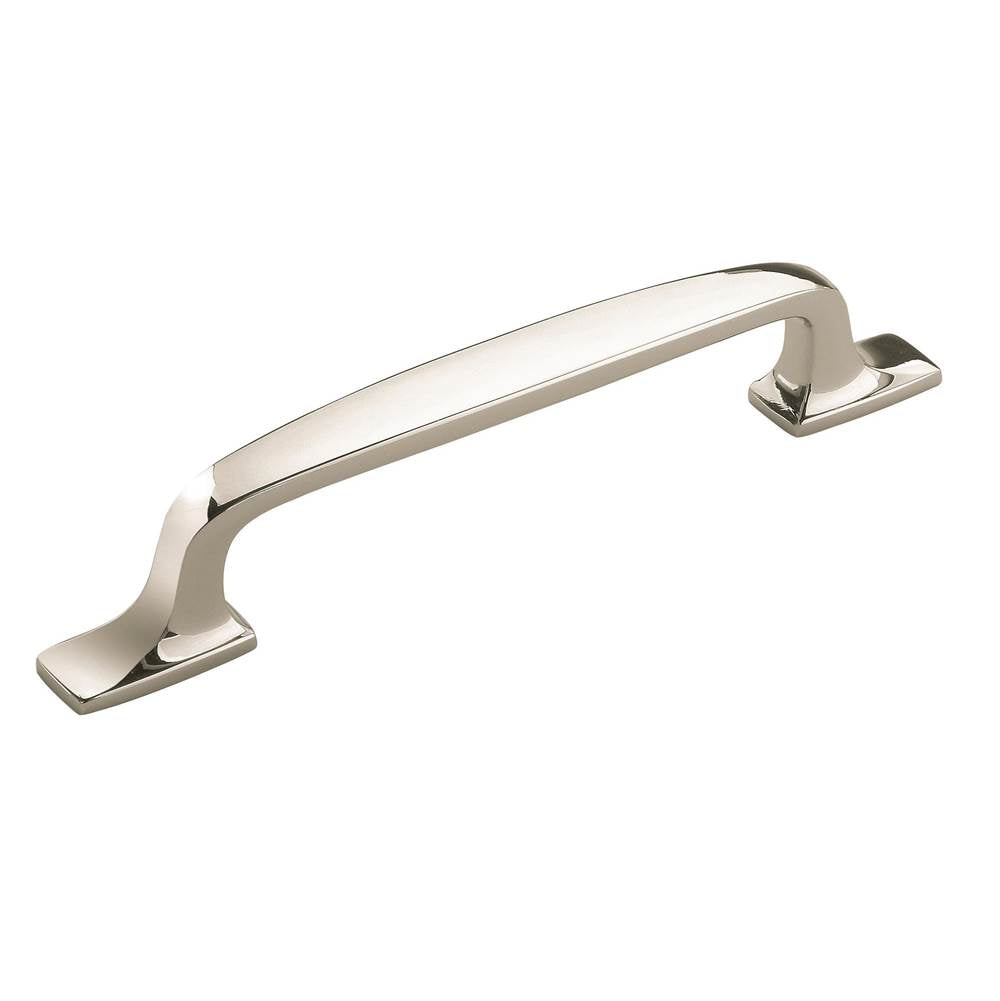 Amerock - Highland Ridge 5-1/16 in (128 mm) Center-to-Center Polished Nickel Cabinet Pull - Polished Nickel