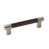 Amerock - Esquire 5-1/16 in (128 mm) Center-to-Center Satin Nickel/Oil-Rubbed Bronze Cabinet Pull - Satin Nickel/Oil-Rubbed Bronze