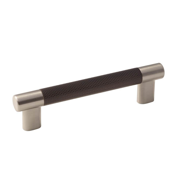 Amerock - Esquire 5-1/16 in (128 mm) Center-to-Center Satin Nickel/Oil-Rubbed Bronze Cabinet Pull - Satin Nickel/Oil-Rubbed Bronze