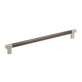 Amerock - Esquire 12-5/8 in (320 mm) Center-to-Center Satin Nickel/Oil-Rubbed Bronze Cabinet Pull - Satin Nickel/Oil-Rubbed Bronze