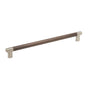 Amerock - Esquire 12-5/8 in (320 mm) Center-to-Center Satin Nickel/Oil-Rubbed Bronze Cabinet Pull - Satin Nickel/Oil-Rubbed Bronze