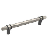 Amerock - London 6-5/16 in (160 mm) Center-to-Center Satin Nickel/Black Chrome Cabinet Pull - Satin Nickel/Black Chrome
