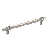 Amerock - London 8 in (203 mm) Center-to-Center Satin Nickel/Black Chrome Cabinet Pull - Satin Nickel/Black Chrome