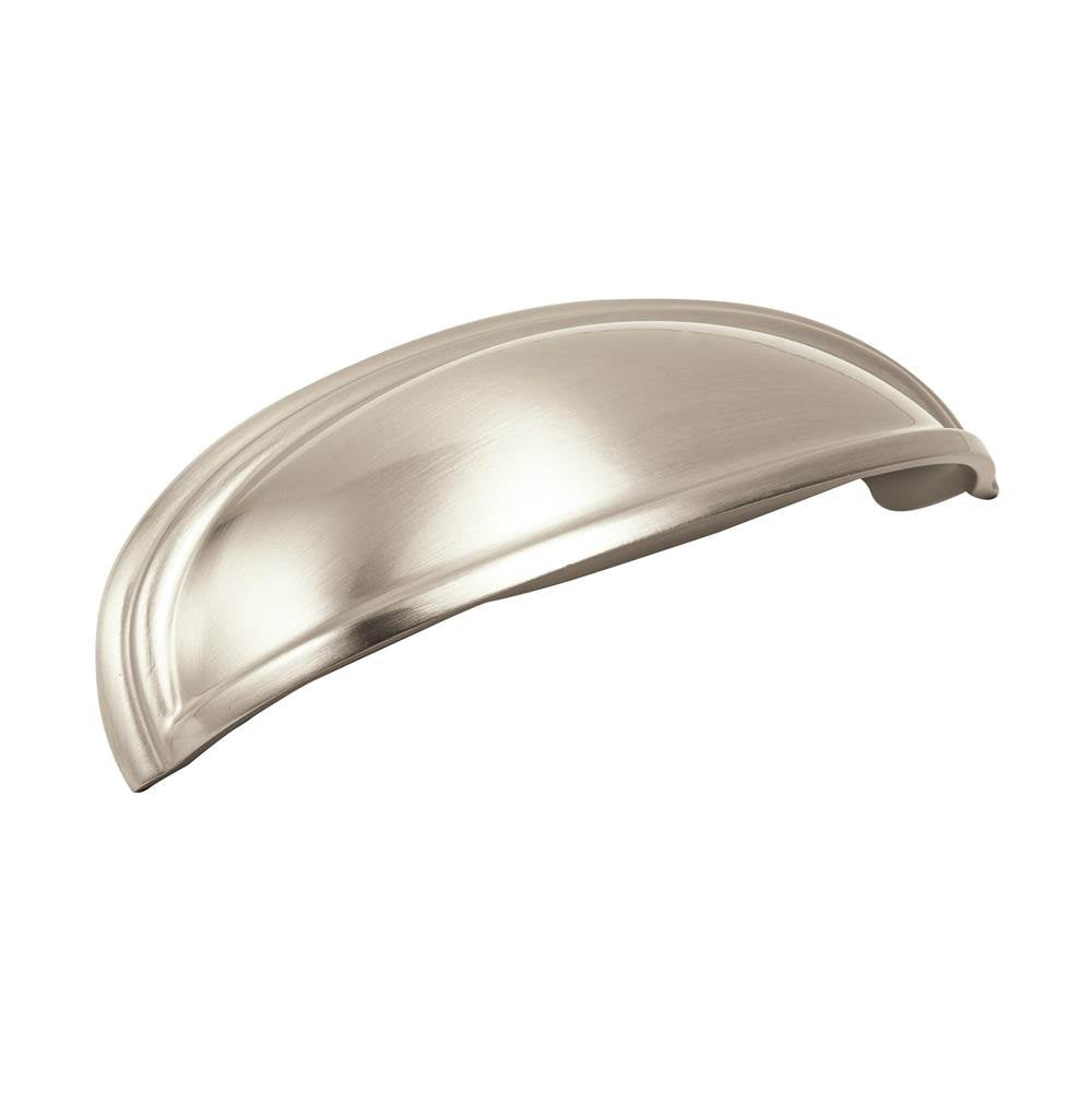 Amerock - Ashby 4 in (102 mm) and 3 in (76 mm) Center-to-Center Satin Nickel Cabinet Cup Pull - Satin Nickel
