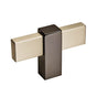 Amerock - Mulino 2-3/8 in (60 mm) Length Silver Champagne/Black Nickel Cabinet Knob - Silver Champagne/Black Nickel