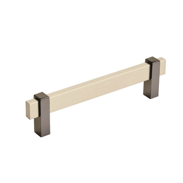 Amerock - Mulino 5-1/16 in (128 mm) Center-to-Center Silver Champagne/Black Nickel Cabinet Pull - Silver Champagne/Black Nickel