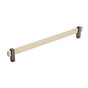 Amerock - Mulino 10-1/16 in (256 mm) Center-to-Center Silver Champagne/Black Nickel Cabinet Pull - Silver Champagne/Black Nickel