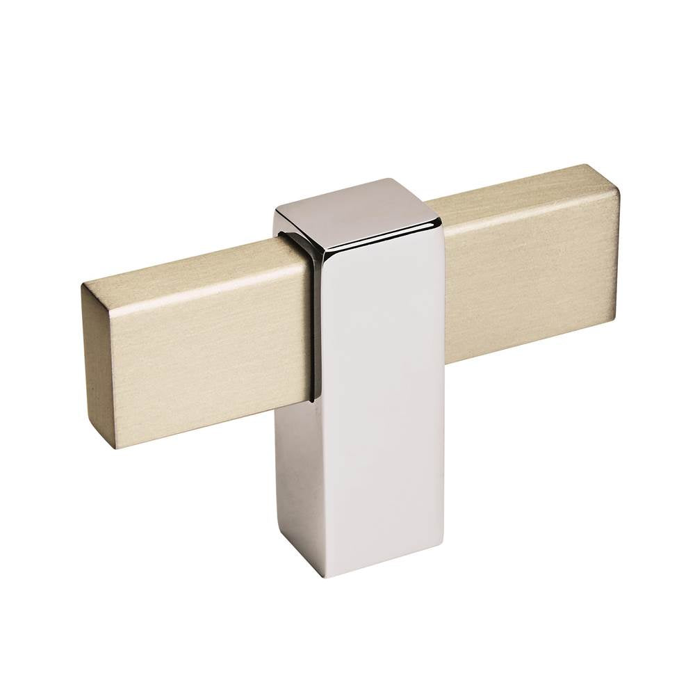 Amerock - Mulino 2-3/8 in (60 mm) Length Silver Champagne/Polished Chrome Cabinet Knob - Silver Champagne/Polished Chrome