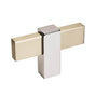 Amerock - Mulino 2-3/8 in (60 mm) Length Silver Champagne/Polished Chrome Cabinet Knob - Silver Champagne/Polished Chrome